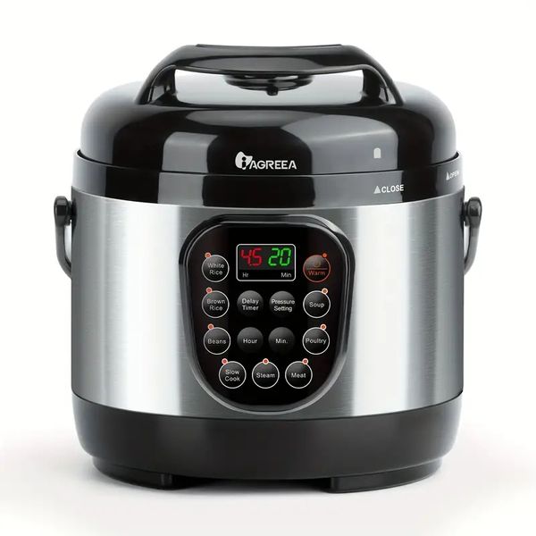 Panela De Arroz IAGREEA 4 Xícaras (Não Cozida), Panela De Pressão Elétrica Rápida, MultiCooker Portátil Com 8 Configurações de Menu para Aveia de Arroz Branco/Brown e Mais,