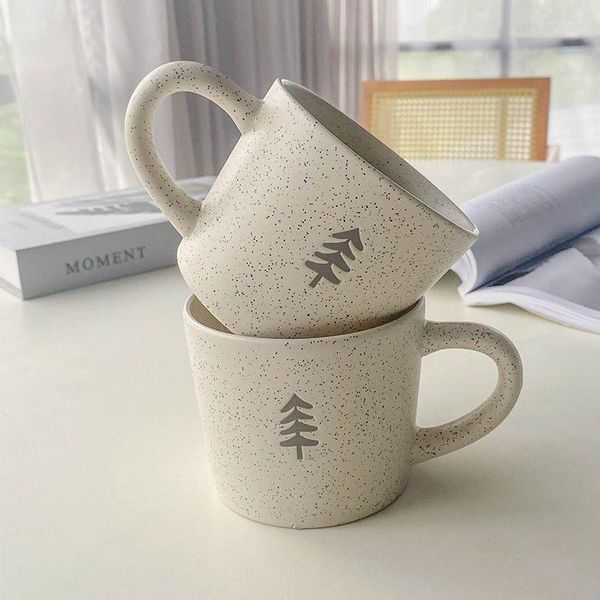 Tazze Tazza in ceramica semplice giapponese Design in stile Tazza Modello pino Caffè Farina d'avena Colazione Acqua