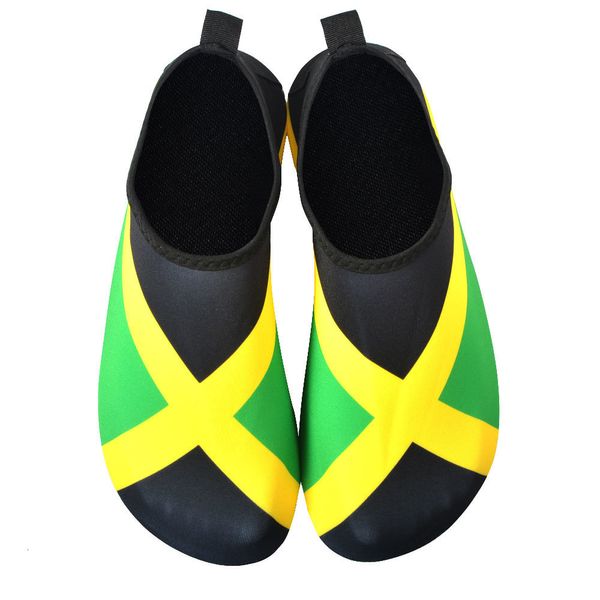 Wasserschuhe, Wasserschuhe für Damen und Herren, schnell trocknende Schwimm-/Strandschuhe für Outdoor-Surfen, Yoga-Übungen, Jamaika-Flagge, Karibik, Reggae, Rasta, 230724