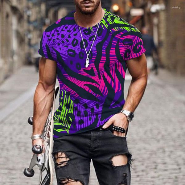 Camisetas Masculinas 2023 Summer Leaf Spots T-Shirt 3D Shirt Moda Masculina Street Hip-Hop Style Tops Tees Clothing