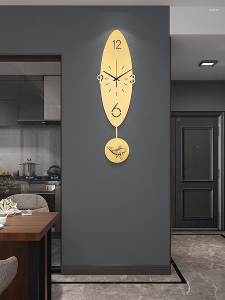 Relógios de parede AA Sala de estar Moda Criativo Simples Casa Puro Cobre Luz Relógio de Luxo Personalidade Artística Relógio de Bolso
