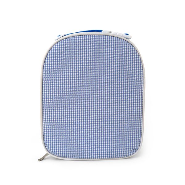 Saco isotérmico azul gingham 25 peças lote ga armazém verificação seersucker almoço saco refrigerador com alça caçarola transportadora domil1061860