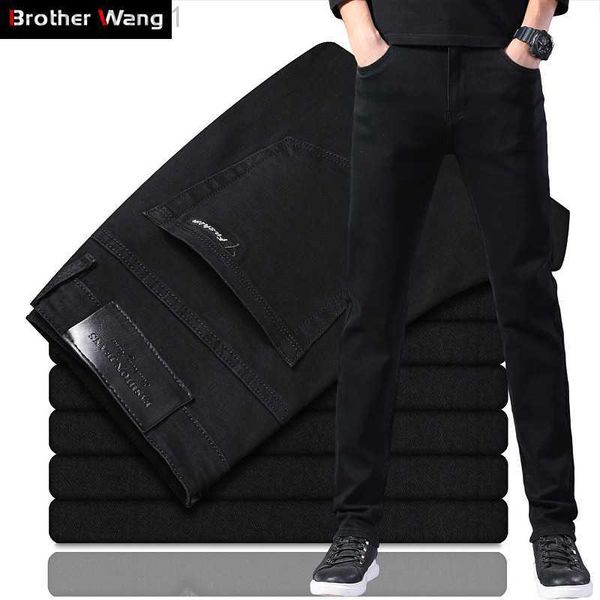 Jeans Masculino Estilo Clássico Jeans Preto Slim 2023 Novos Negócios Moda Jeans Stretch Jeans Skinny Calças Marca Masculina L230724