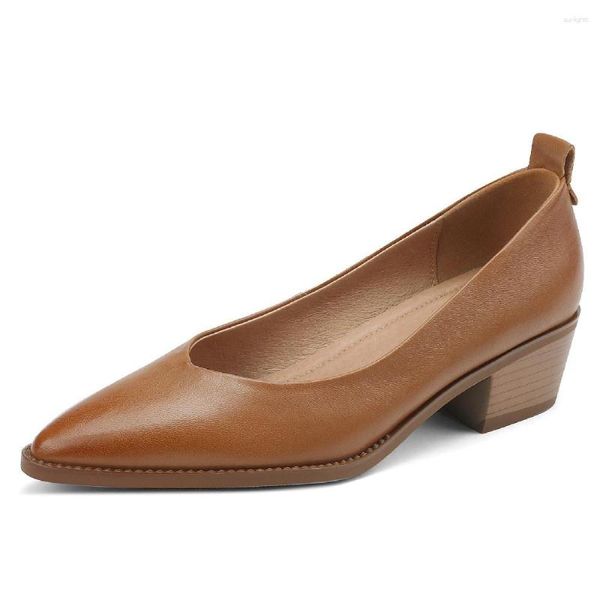 Scarpe eleganti Per donna vera pelle A punta Décolleté senza lacci 4 cm Spessore Tacco medio Morbido Comodo Stile OL Con il tacco Quotidiano Per Donna Saldi