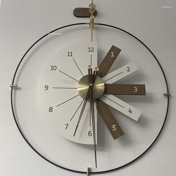 Orologi da parete Orologio decorativo in ferro battuto nordico per mobili da soggiorno Silenzioso Ingresso domestico di alto livello creativo