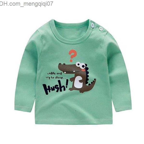 T-Shirts Bebek Kız Erkekler Tshirt Uzun Kollu Çocuk Pamuk Çocuk Çocuk Üstleri Ejderha Baskı Toddler Kış Kıyafetleri 220812 Z230724