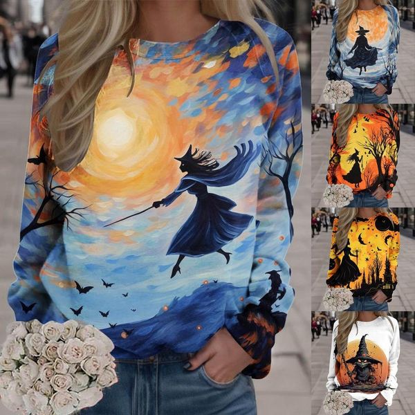 Damen-Kapuzenpullover, Damen-Sweatshirt mit Boho-Aufdruck, runder Ausschnitt, lockere Pullover-Oberteile, bequeme Langarm-Freizeit, Alltag, florale Petite-Sweatshirts