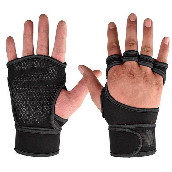 Mezze Dita Sollevamento Pesi Guanti da Allenamento Fitness Sport Body Building Ginnastica Manopole Palestra oiHand Palm Protector Guanto Wear-resi259R