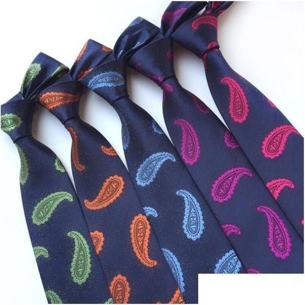 Boyun bağları 8cm erkekler için polyester jakard örgü gelinlik kravat moda ekose iş ince gömlek aksesuarları damla deliv dhg4m