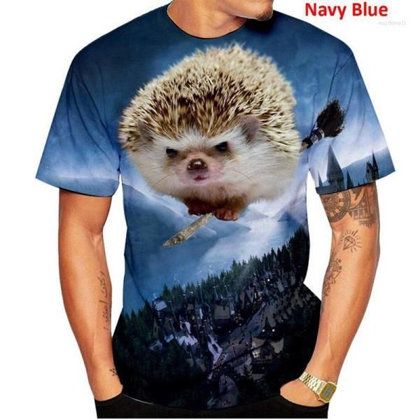 Herren T-Shirts Tier Igel Muster 3D-Druck Hemd Cartoon Kurzarm Casual Tops Unisex T-Shirt