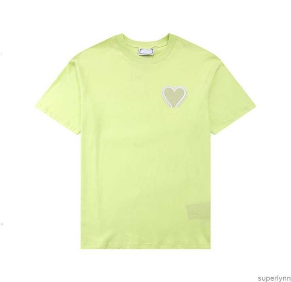 Вышитая парижская модная рубашка Mens Mens Designer T Red Heart Solid Color Big Lov