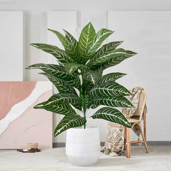 Oggetti decorativi Figurine 35''Artificial Palm Faux Falso Monstera Foglia di tartaruga Tropicale Grande albero di banana Foglie Piante di plastica per la decorazione domestica L230724