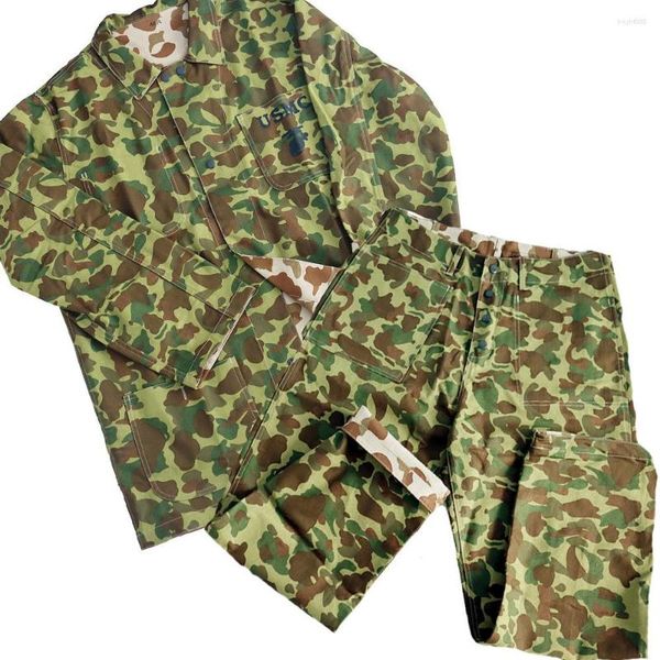 Conjunto de jaqueta de agasalho masculino Pacific Camouflage USMC Calça ao ar livre Segunda Guerra Mundial Exército dos EUA