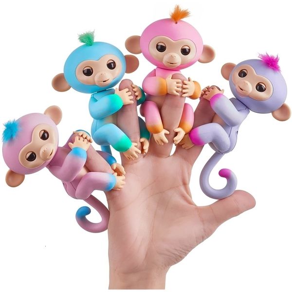 Giocattoli di intelligenza Original Monkey Action Figure Fingertip Electronic Pets Smart Pet Girl Giocattolo interattivo per bambini Giocattoli regalo 230721