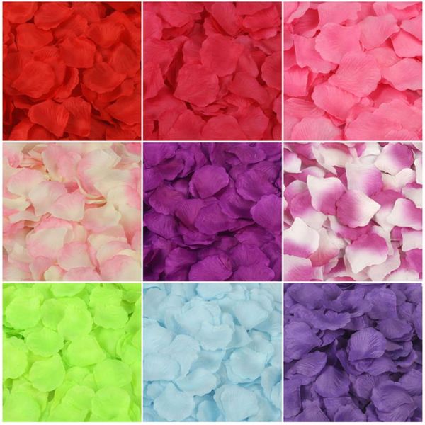 4000 peças pétalas de rosa de seda vermelha flor artificial vaso de festa de casamento decoração de chá de noiva peças centrais confetti257s