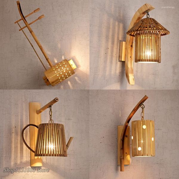 Wandlampen im chinesischen Stil, Holz, Vintage, handgefertigt, Wandleuchte, Schlafzimmer, Wohnzimmer, Lichter, Flur, Dekor, Beleuchtungskörper