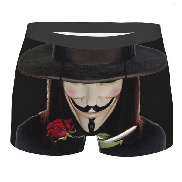 Cueca boxer masculina Faca e rosa Cueca íntima V de vingança Ivy Hammond Filme de ficção científica Respirável Sexy Shorts Ideia de presente