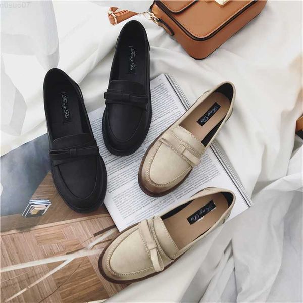 Elbise ayakkabıları fırça renkli yaylı pu deri ayakkabılar kadınlar yumuşak taban kayması üzerinde loafers üzerinde vintage preppy renkler