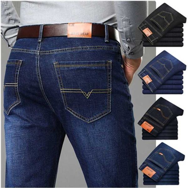 Uomo Uomo Jeans Primavera Estate Autunno Sottile Leggero Stretch Slim Pantaloni di base in denim Pantaloni da lavoro da cowboy 221123 L230724