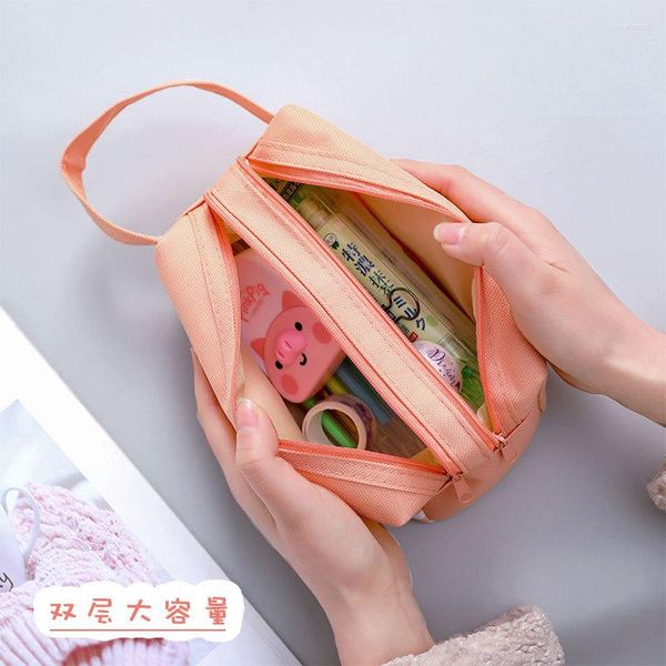 1pc/лот красочные большие карандашные чехлы для карандашей Creative Korea Fabric Pen Box Muck Case School Office Staterary Suppors