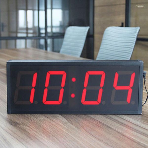 Настенные часы 4 -дюймовые цифры цифровые часы Большой светодиодный обратный отсчет с пультом дистанционного управления