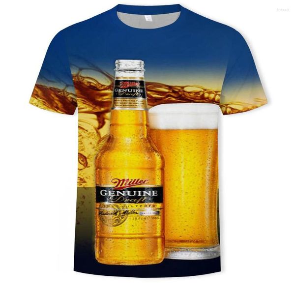 Magliette da uomo Birra Camicia con stampa 3D Donna Uomo Divertente Novità Party Manica corta Top Tee Abbigliamento T-shirt oversize all'ingrosso