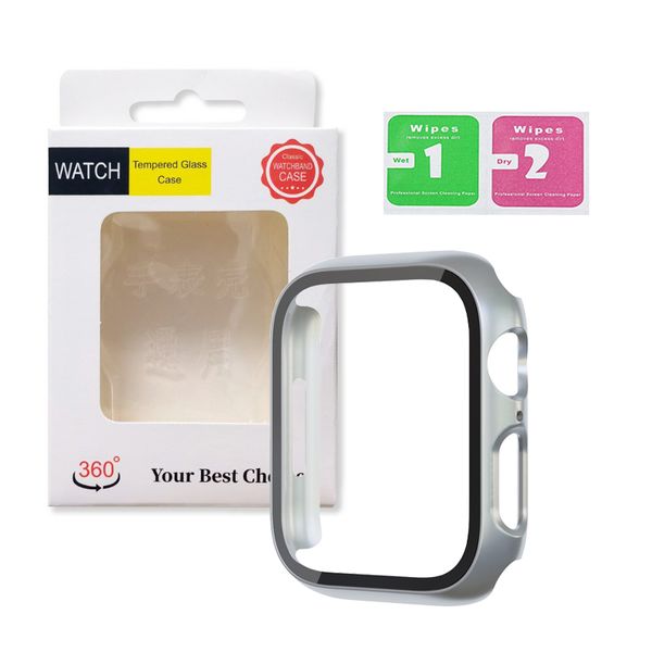 Proteggi schermo in vetro temperato per Apple Watch 8 7 6 5 SE Ultra 49mm 45mm 44mm Paraurti 3D Cover per PC Colori multipli con confezione al dettaglio