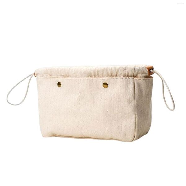 Bolsas de almacenamiento, bolsa de lona, organizador, divisor de artículos de tocador de viaje, gran capacidad, bolso portátil, inserto, monedero de maquillaje cosmético