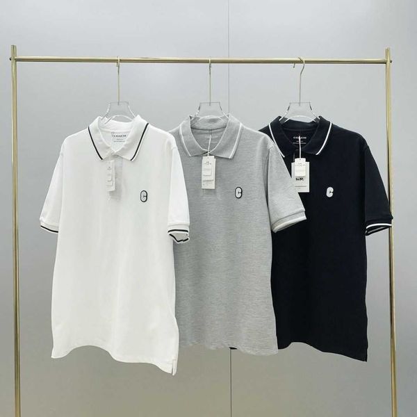 Herren-T-Shirts. Neues klassisches kleines Leder-Poloshirt für Herren für den Sommer 23, vielseitiges und hübsches Revers-T-Shirt, modischer Trend