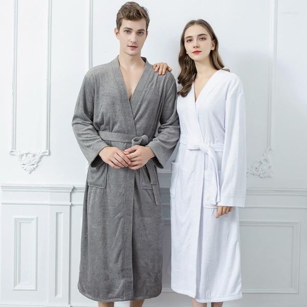 Kadın pijama dört mevsim çift havlu bornoz el güzellik salonu aynı ter buharlama kıyafetleri akupunktur erkekler kadın artı boyut yukata