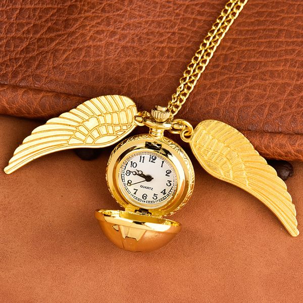 Taschenuhren Halskette Taschenuhr Top Luxus Goldkugel Taschenuhr Winzige Flügel Halskette Anhänger Uhr Geschenke für Kinder Kinder Souvenir Geschenke 230724