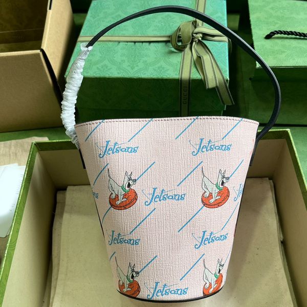 Borsa a secchiello stampata per bambini Borsa a tracolla in vera pelle Borsa a tracolla in pelle bovina Borsa classica da donna con stampa di lettere Hasp Borse di alta qualità