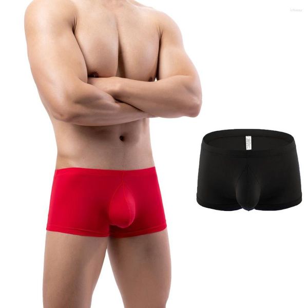 Unterhosen Herren Boxershorts Nylon Ice Silk Höschen Mode Shorts für Herrenunterwäsche Ausbuchtung Coole Badehose Sale