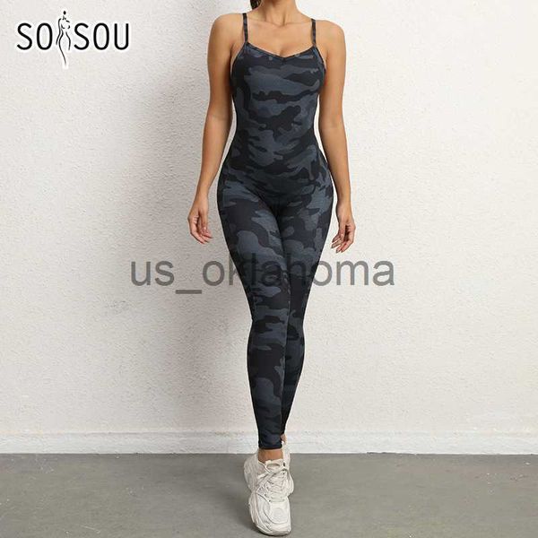 Yoga-Outfit SOISOU Nylon-Overall für Damen, Einteiler, Sportbekleidung, Fitnessstudio, Yoga-Bodysuit, Fitness, elastisch, enge Passform, abnehmbares Brustpolster, Damenbekleidung J230725
