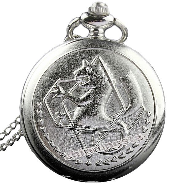 Taschenuhren Luxus Vintage Fullmetal Alchemist Taschenuhr Mann Cosplay Edward Elric Anime Design Männlich Anhänger Halskette Kette Uhr Geschenke 230724