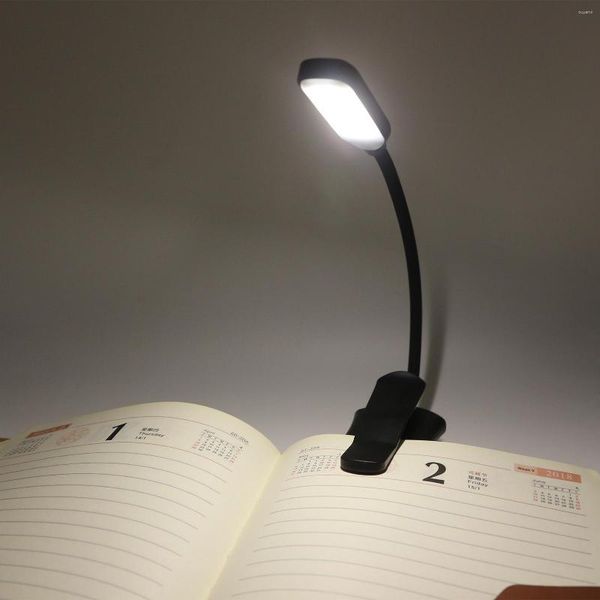 Candeeiros de mesa Luz de leitura recarregável Livro 7 LED 3 Brilho Lâmpada noturna Interruptor de toque de cabeceira Crianças Fácil de prender