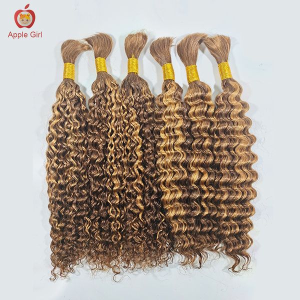 Volumes de cabelo realçar volume de cabelo humano de onda profunda para trançar sem trama tranças de crochê de cabelo brasileiro de 8 a 32 polegadas Applegirl 230724