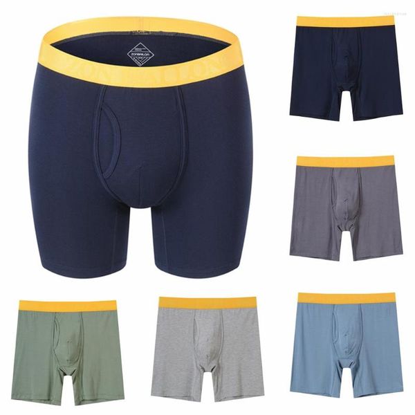 Cuecas 2023 Alta Qualidade Fibra De Bambu Boxer Longo Mens Underwear U Convexo Boxers Shorts Sexy Macio Calcinha Respirável