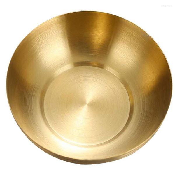 Conjuntos de louça Ouro Tigela de sopa para casa Arroz doméstico Conjunto de jantar redondo Comer para bebês Macarrão Salada Suprimento de cozinha Suporte de macarrão de camada única