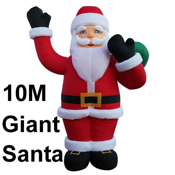 Забавный гигантский надувный Санта -Клаус с сумкой рождественские надувные надувные воздушный шар для рекламы украшения на открытом воздухе 218t