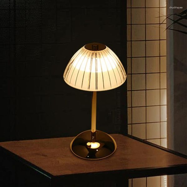 Lampade da tavolo Lampada ricaricabile in cristallo nordico LED Bar Touch Dimmerabile Scrivania Soggiorno Arredamento camera da letto El Comodino