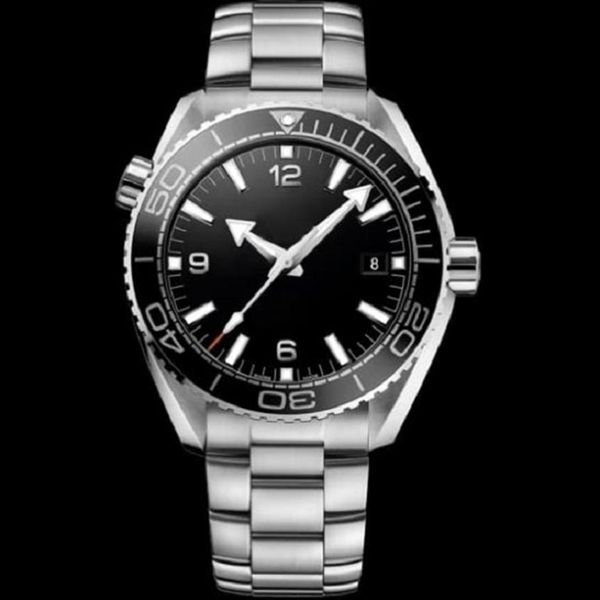 Preto Cerâmica Automático Cal 8500 Relógios Calendário Ocean Watches Full Steel Bond 007 Dive 600m Planet Luminous Dive Relógios de Pulso 277g