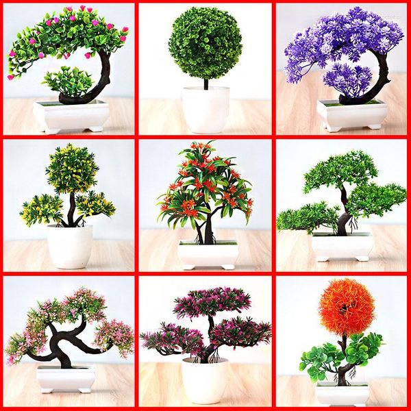 Dekorative Blumen 1pc Künstliche Pflanze Bonsai Kleiner Baum Topf Simulation Gefälschte Blume Für DIY Home Party Dekoration Garten Dekor