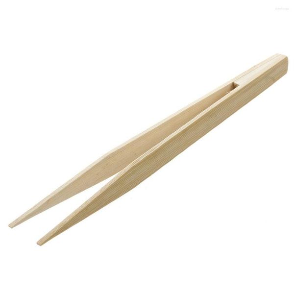 Pinzas para utensilios de té Kongfu de bambú con textura de cuencos, 14,5 cm, Color madera