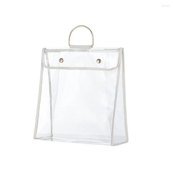 Aufbewahrungstaschen Klare staubdichte Tasche Transparenter Stauborganisator Geldbörse Handtaschenschutz mit Magnetverschluss PVC