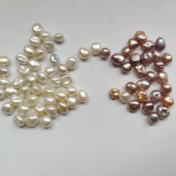 Pierres précieuses en vrac 5 PC/LOT Top perle Keshi de haute qualité 7-10 Mm Nature perle d'eau douce. demi-trou percé ou non