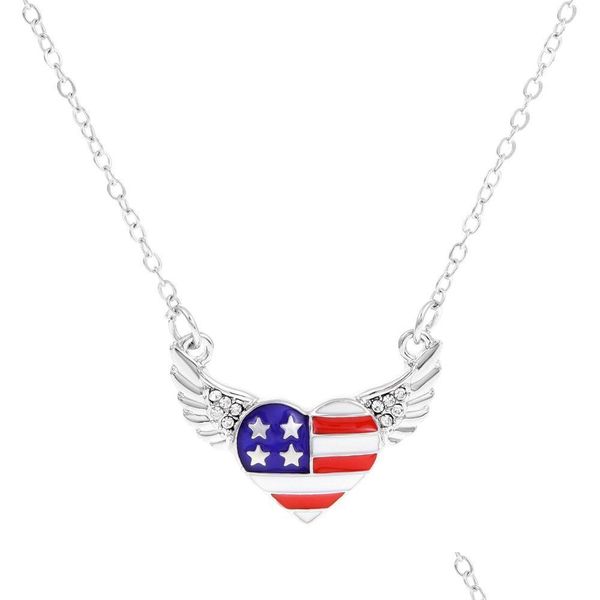 Collane con ciondolo Usa Labor Day Bandiera americana Charms per Jy 4Th Independence Bracciale Collana Fai da te Creazione di gioielli Ornamento patriottico Dhrur