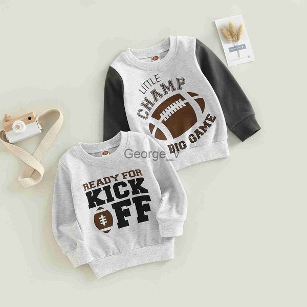 Hoodies Sweatshirts 20220906 Lioraitiin 05 Jahre Kleinkind Baby Mädchen Junge Fußball-Saison-Sweatshirt Langarm Ready For Kick Off Brief Herbst Top J230724