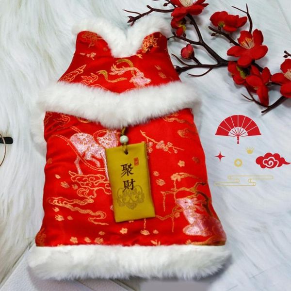 Vêtements pour chiens manteau en coton pour animaux de compagnie motif wapiti costume Tang style chinois