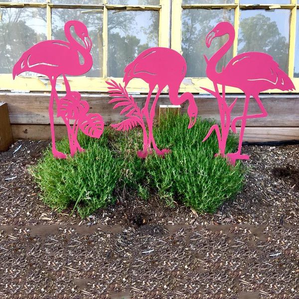 Bolsas para joias Flamingo arte decoração ao ar livre pátio de metal jardim artisticamente decorado